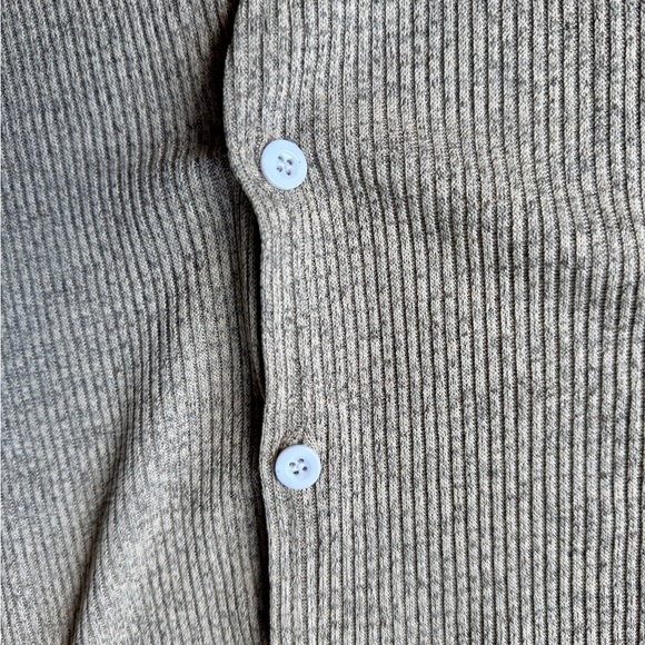 Women's Tan Ribbed Button-Up Top - Picture 3 of 4